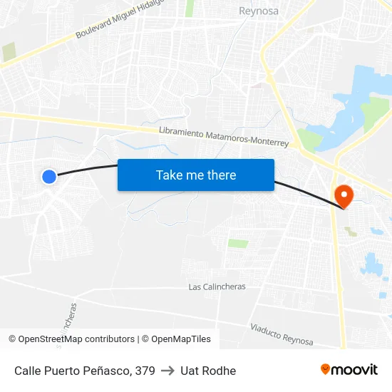 Calle Puerto Peñasco, 379 to Uat Rodhe map