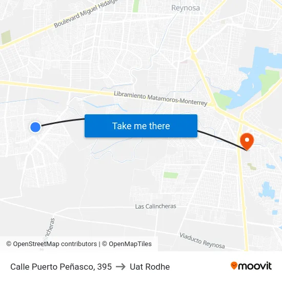 Calle Puerto Peñasco, 395 to Uat Rodhe map