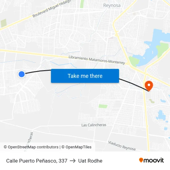 Calle Puerto Peñasco, 337 to Uat Rodhe map