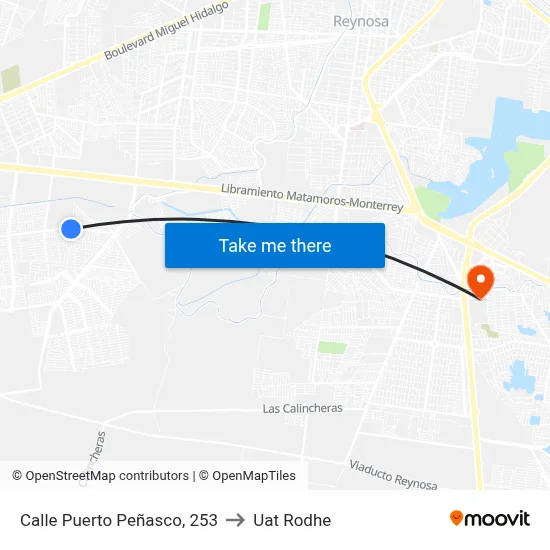 Calle Puerto Peñasco, 253 to Uat Rodhe map