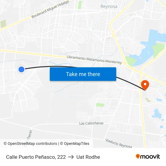 Calle Puerto Peñasco, 222 to Uat Rodhe map