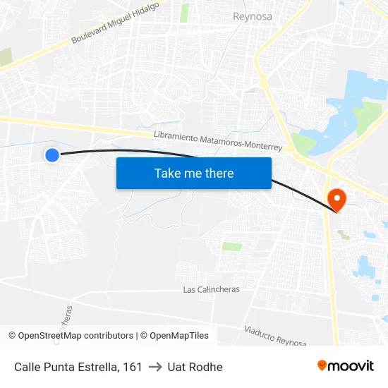Calle Punta Estrella, 161 to Uat Rodhe map