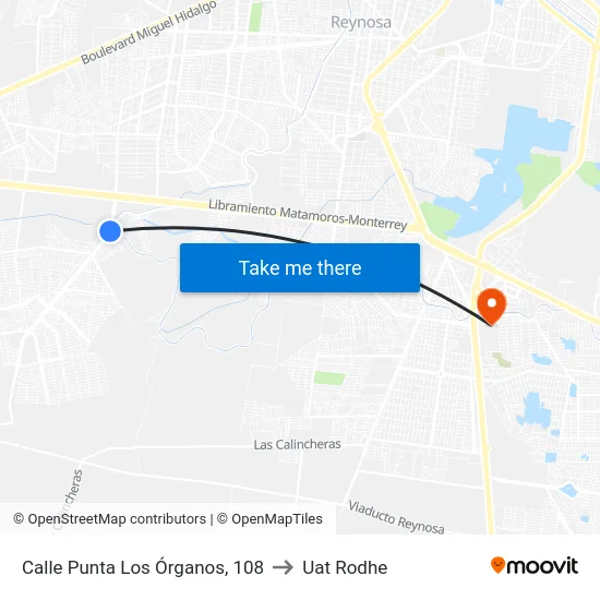 Calle Punta Los Órganos, 108 to Uat Rodhe map