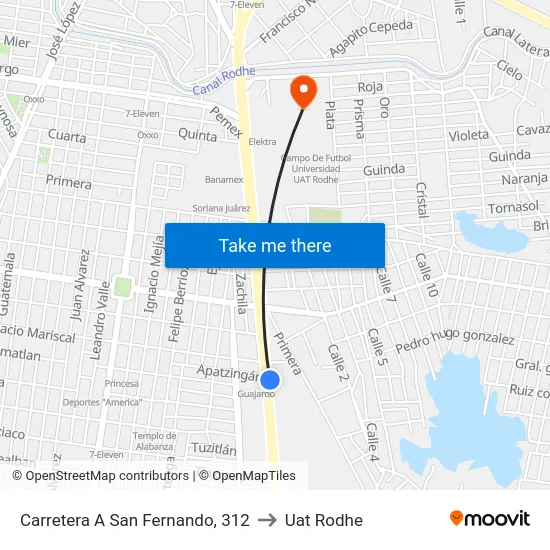 Carretera A San Fernando, 312 to Uat Rodhe map