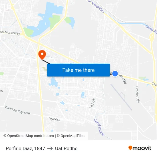 Porfirio Díaz, 1847 to Uat Rodhe map