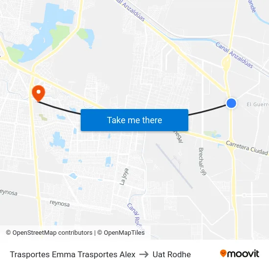 Trasportes Emma Trasportes Alex to Uat Rodhe map