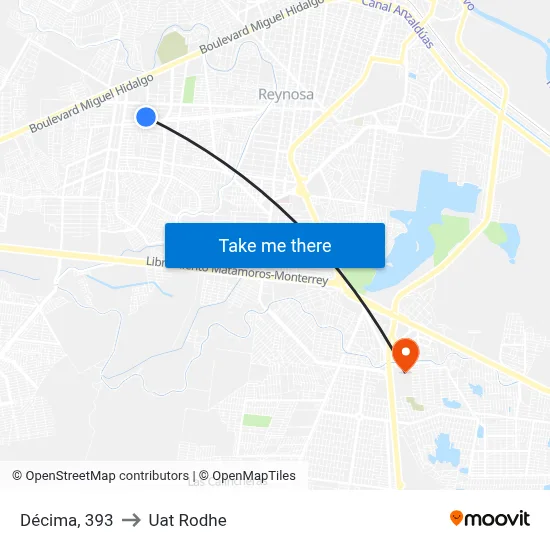 Décima, 393 to Uat Rodhe map