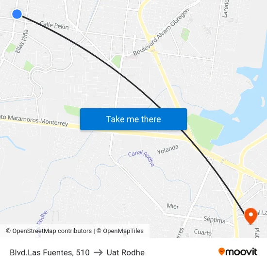 Blvd.Las Fuentes, 510 to Uat Rodhe map