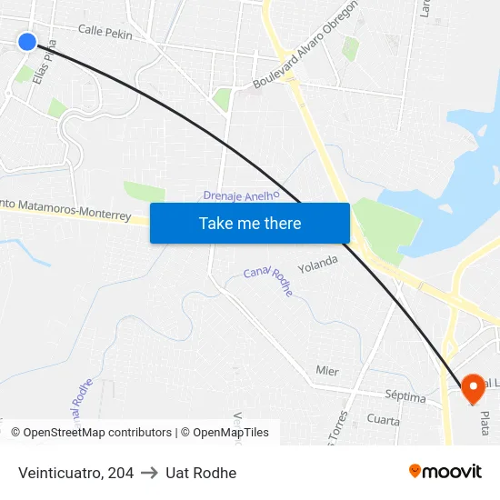 Veinticuatro, 204 to Uat Rodhe map