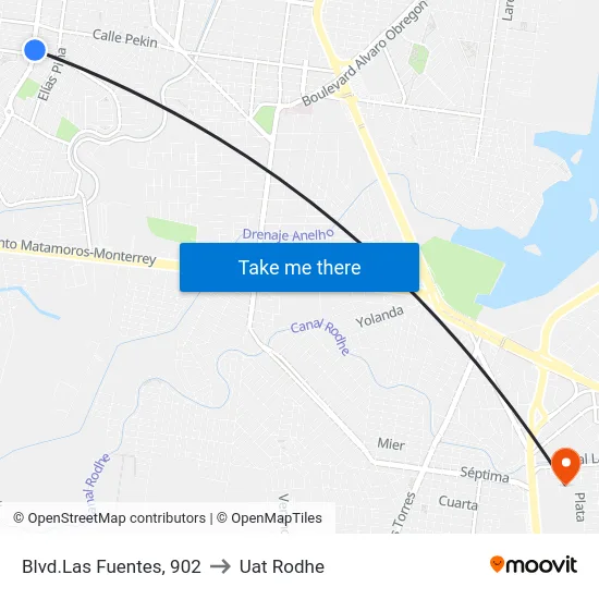 Blvd.Las Fuentes, 902 to Uat Rodhe map