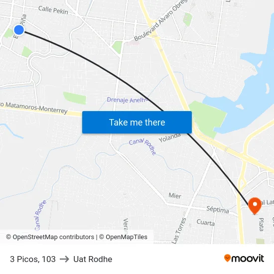 3 Picos, 103 to Uat Rodhe map