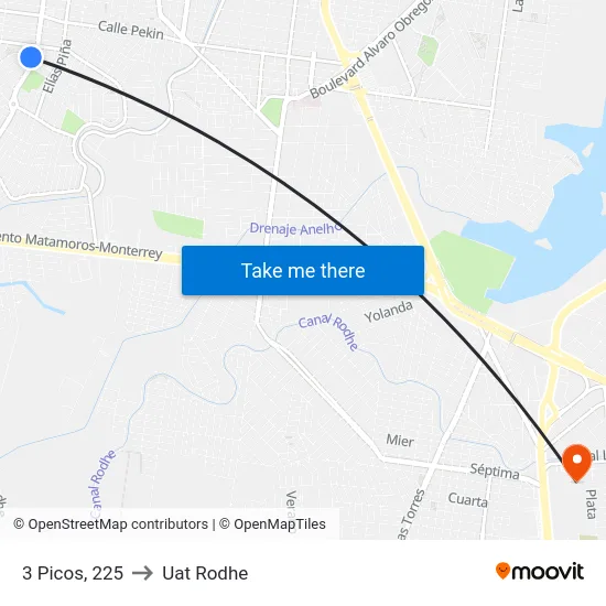 3 Picos, 225 to Uat Rodhe map