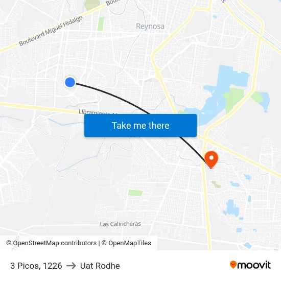 3 Picos, 1226 to Uat Rodhe map