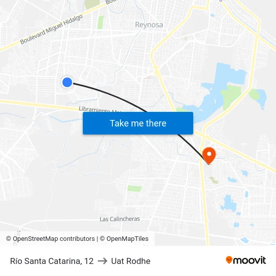 Río Santa Catarina, 12 to Uat Rodhe map