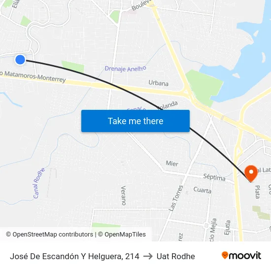 José De Escandón Y Helguera, 214 to Uat Rodhe map