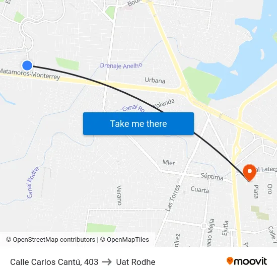 Calle Carlos Cantú, 403 to Uat Rodhe map