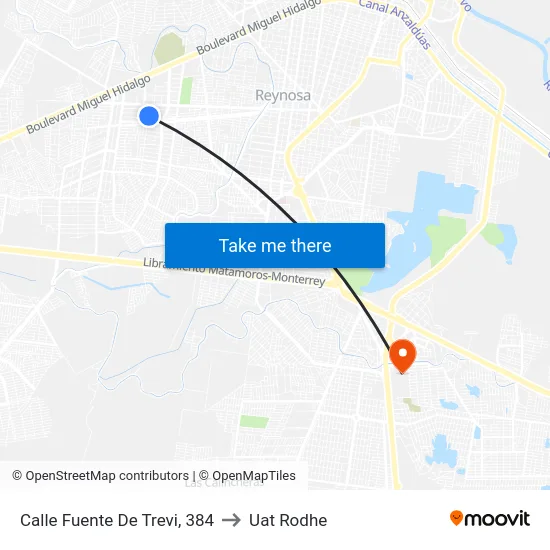 Calle Fuente De Trevi, 384 to Uat Rodhe map