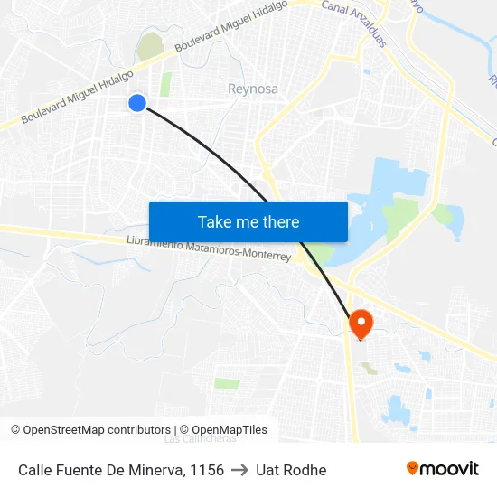 Calle Fuente De Minerva, 1156 to Uat Rodhe map