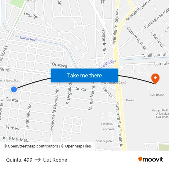 Quinta, 499 to Uat Rodhe map