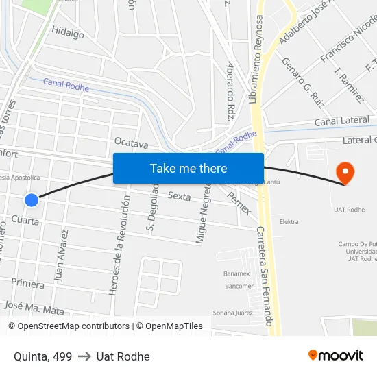 Quinta, 499 to Uat Rodhe map