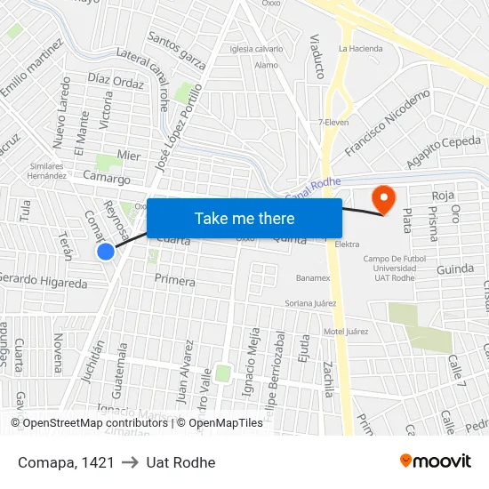 Comapa, 1421 to Uat Rodhe map