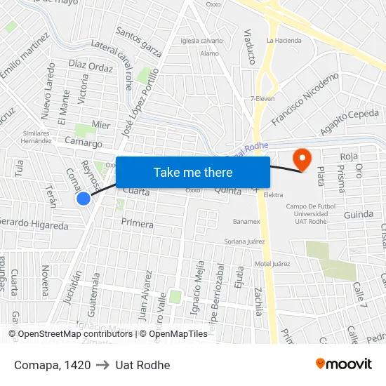 Comapa, 1420 to Uat Rodhe map