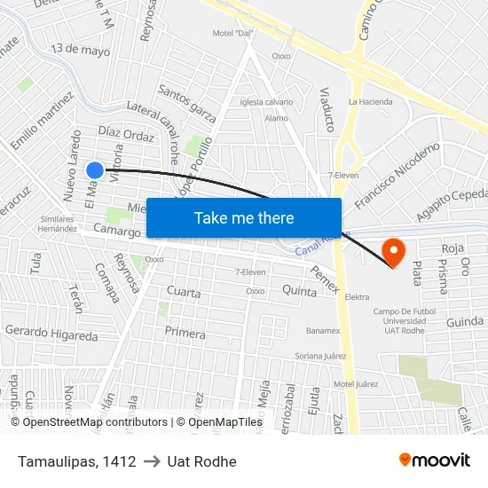 Tamaulipas, 1412 to Uat Rodhe map