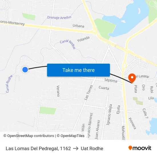 Las Lomas Del Pedregal, 1162 to Uat Rodhe map