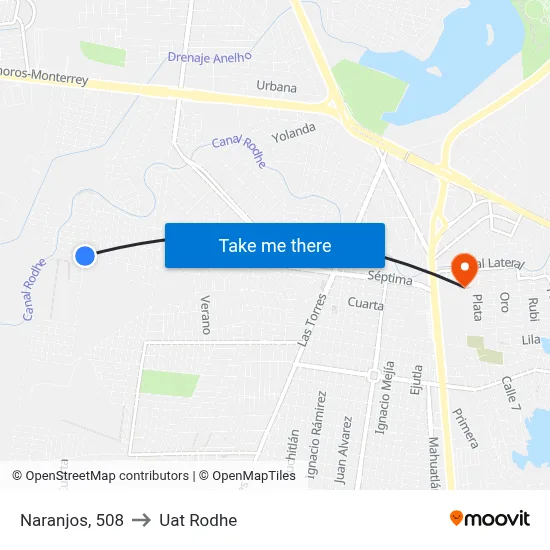 Naranjos, 508 to Uat Rodhe map