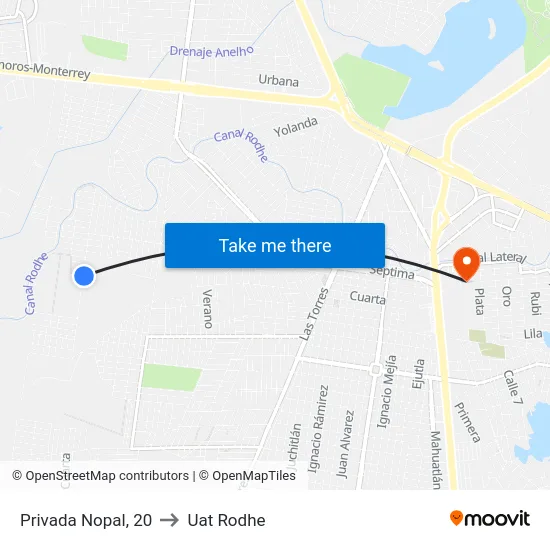 Privada Nopal, 20 to Uat Rodhe map