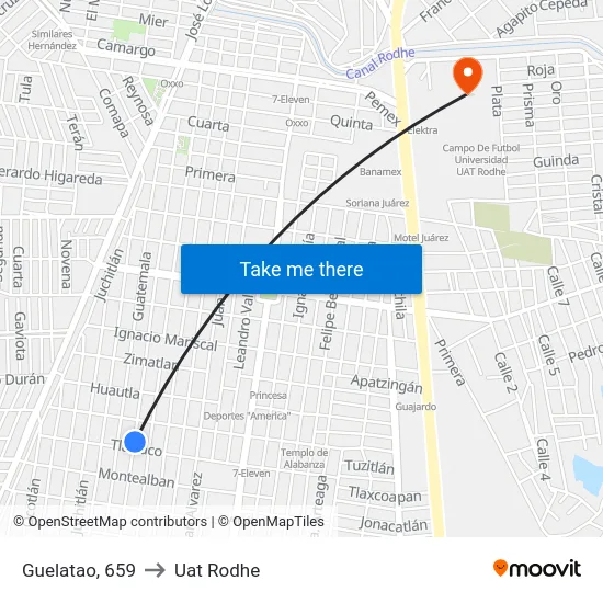 Guelatao, 659 to Uat Rodhe map