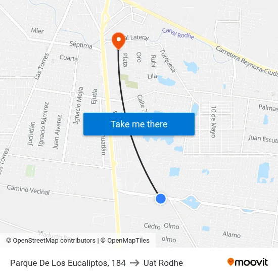 Parque De Los Eucaliptos, 184 to Uat Rodhe map