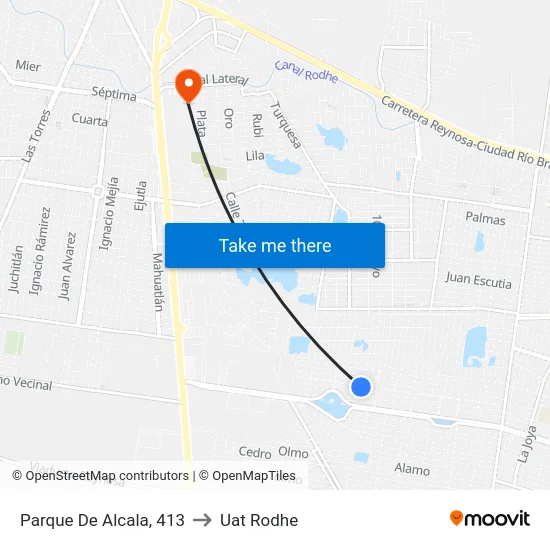 Parque De Alcala, 413 to Uat Rodhe map