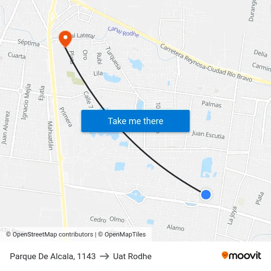 Parque De Alcala, 1143 to Uat Rodhe map