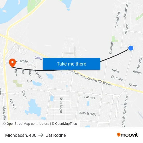 Michoacán, 486 to Uat Rodhe map