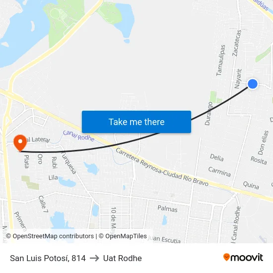 San Luis Potosí, 814 to Uat Rodhe map