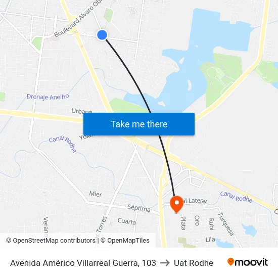 Avenida Américo Villarreal Guerra, 103 to Uat Rodhe map