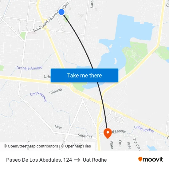 Paseo De Los Abedules, 124 to Uat Rodhe map