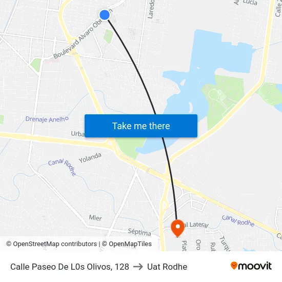 Calle Paseo De L0s Olivos, 128 to Uat Rodhe map