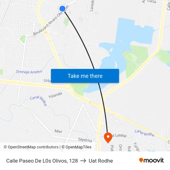 Calle Paseo De L0s Olivos, 128 to Uat Rodhe map