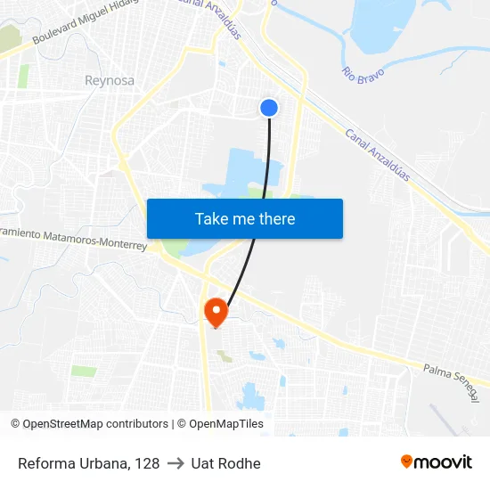 Reforma Urbana, 128 to Uat Rodhe map