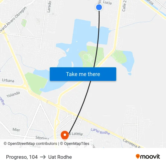Progreso, 104 to Uat Rodhe map