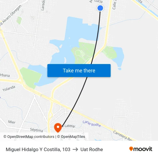 Miguel Hidalgo Y Costilla, 103 to Uat Rodhe map