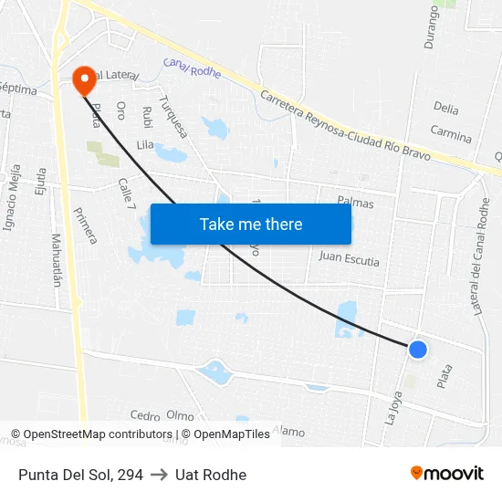 Punta Del Sol, 294 to Uat Rodhe map