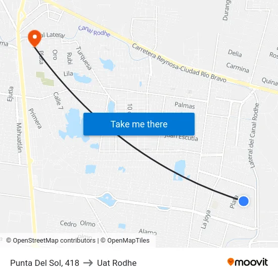 Punta Del Sol, 418 to Uat Rodhe map