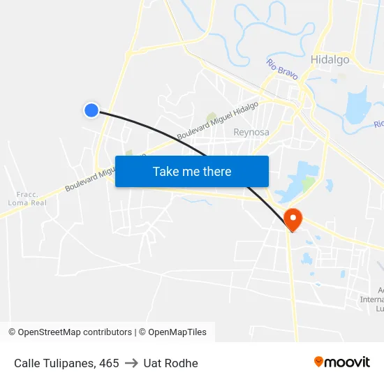 Calle Tulipanes, 465 to Uat Rodhe map