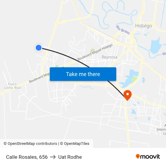 Calle Rosales, 656 to Uat Rodhe map