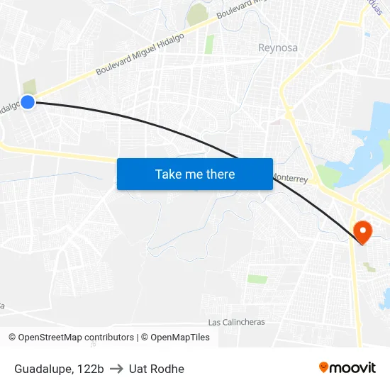 Guadalupe, 122b to Uat Rodhe map