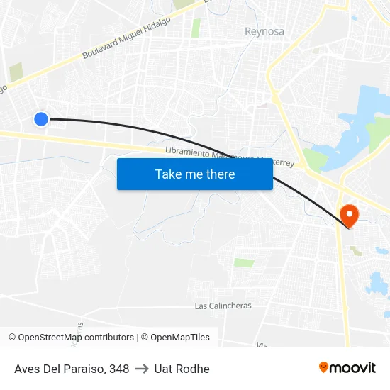 Aves Del Paraiso, 348 to Uat Rodhe map