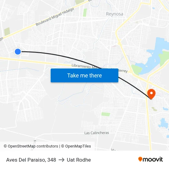 Aves Del Paraiso, 348 to Uat Rodhe map